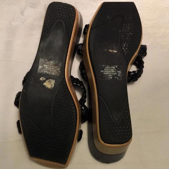 Nine West black wedge slide on sandal shoe 7.5 - Picture 5 of 8